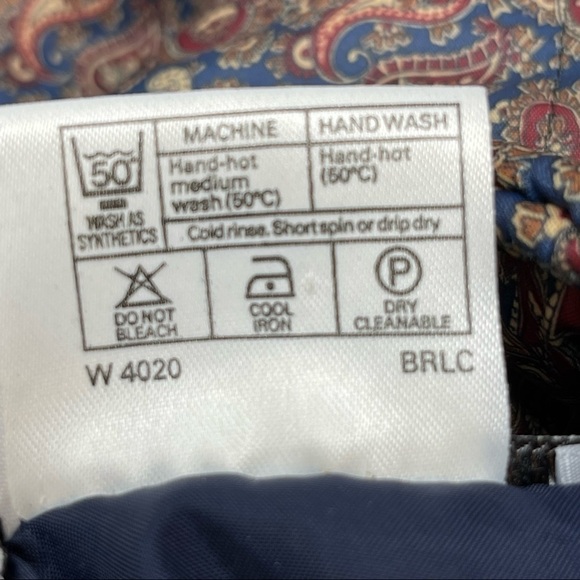 Vintage LAVENIR Full Zip Blue Paisley Puffy Insulated Nylon Jacket - Picture 7 of 8